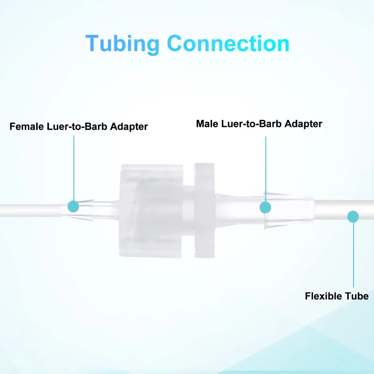 AIEX Clear Female Luer Lock 1/8" (3.2mm) Syringe Adapters, 30-Piece Kit | Industrial Grade Connectors for Secure Tubing - view 3