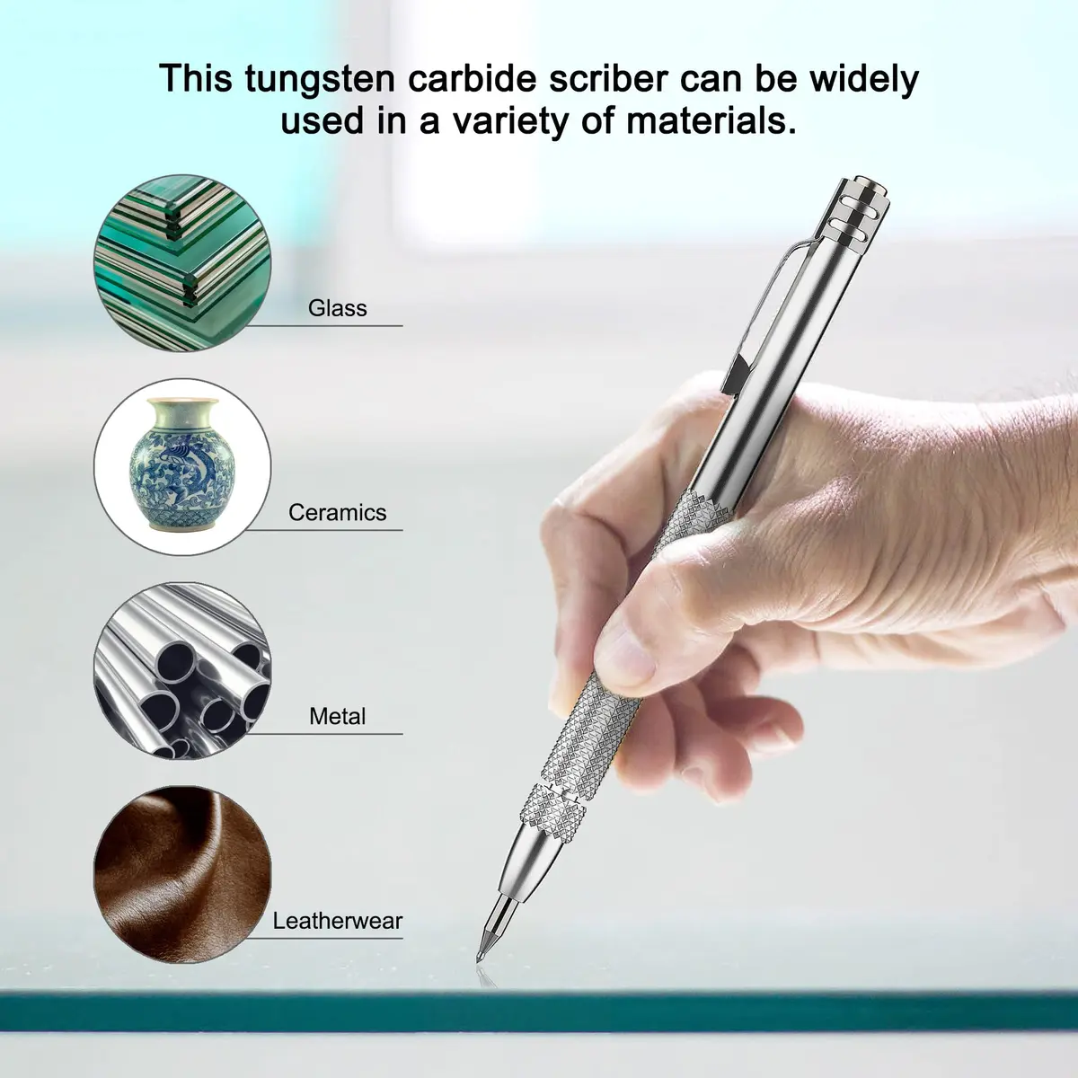 Glieskir 2-Pack Tungsten Carbide Scriber Set with Magnet and 10 Tips | Precision Marking & Engraving Tool (70-120 chars) - view 3