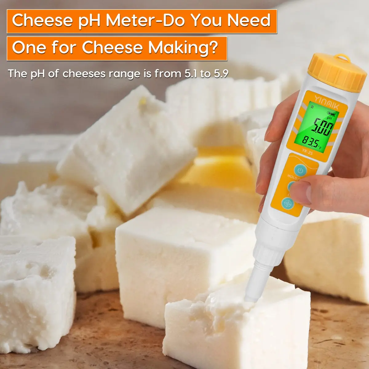 YINMIK Digital pH Meter with Extra Replaceable pH Probe Food pH Checker | Stable Readings for Water & Food - view 6