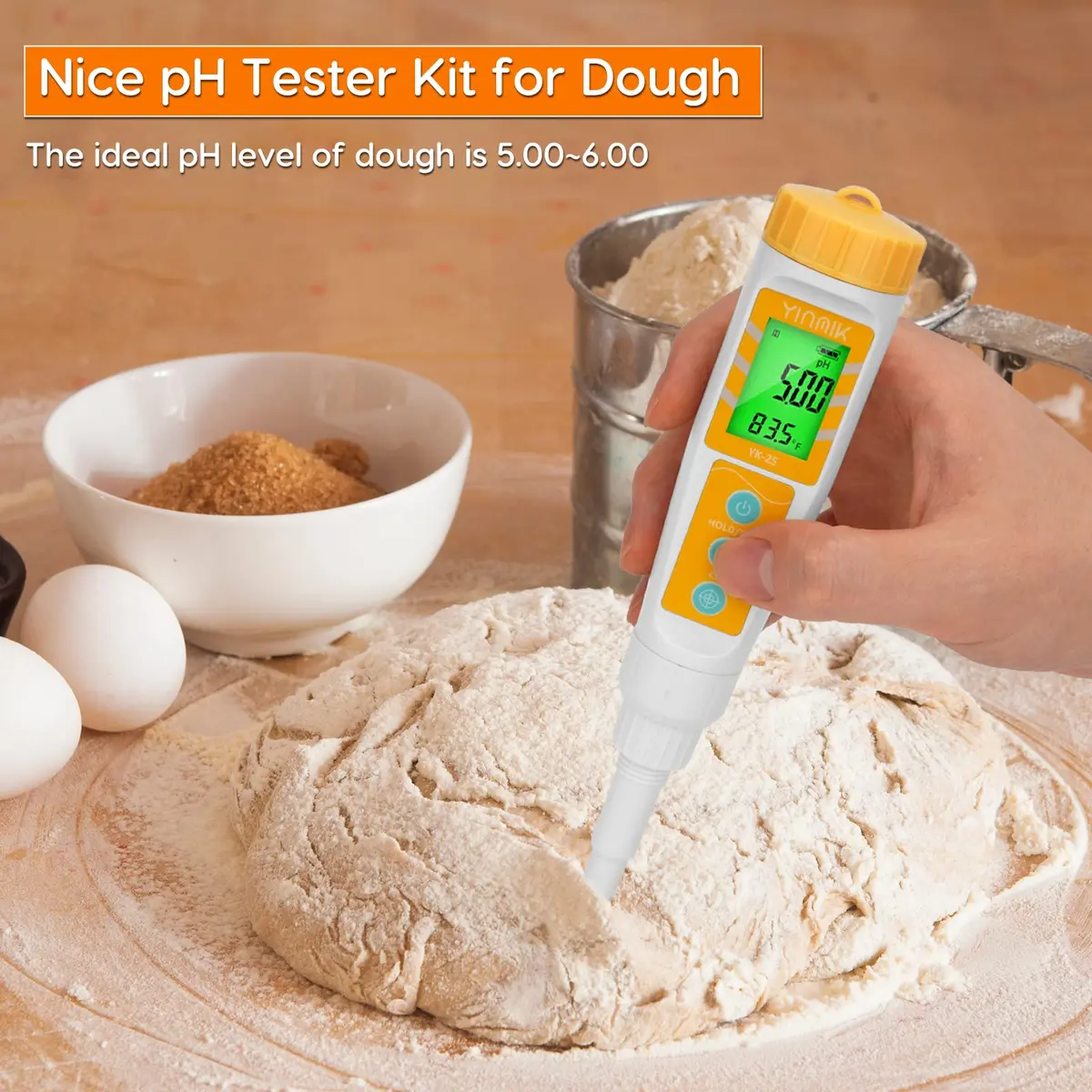 YINMIK Digital pH Meter with Extra Replaceable pH Probe Food pH Checker | Stable Readings for Water & Food - view 4