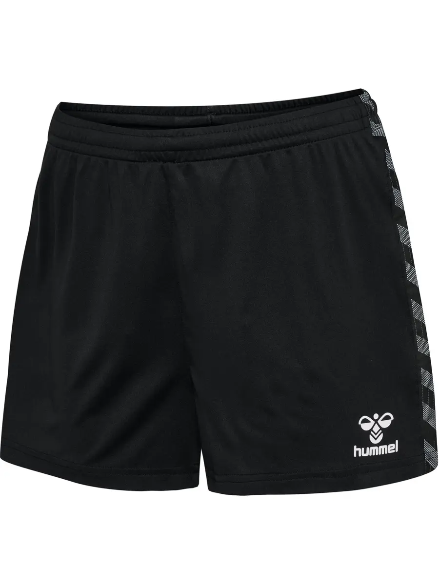 Hummel Womens Hmlauthentic Pl Shorts WomanShorts, Black, Medium | Breathable, Mid Rise, Regular Fit - main product image