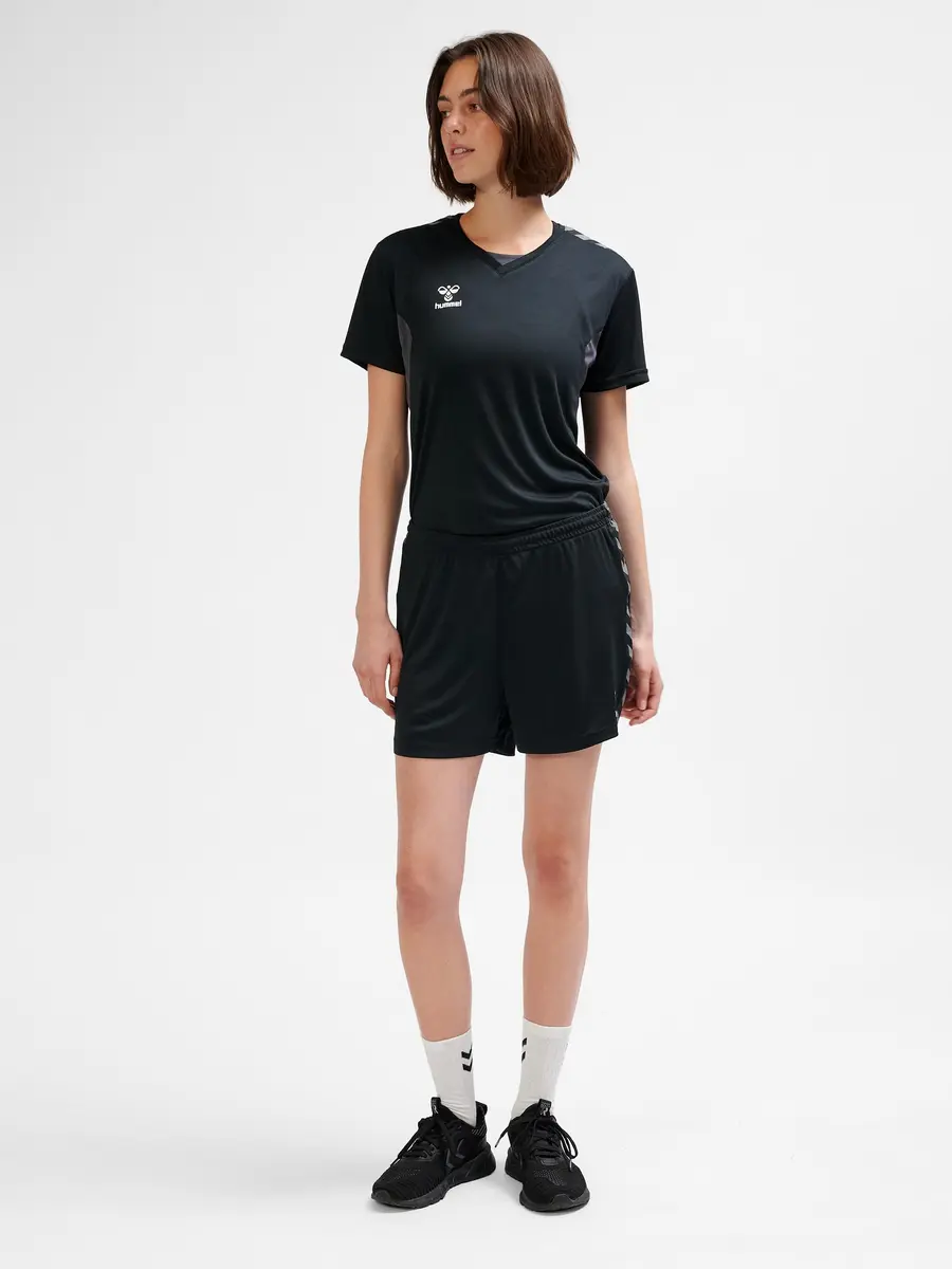 Hummel Womens Hmlauthentic Pl Shorts WomanShorts, Black, Medium | Breathable, Mid Rise, Regular Fit - view 2