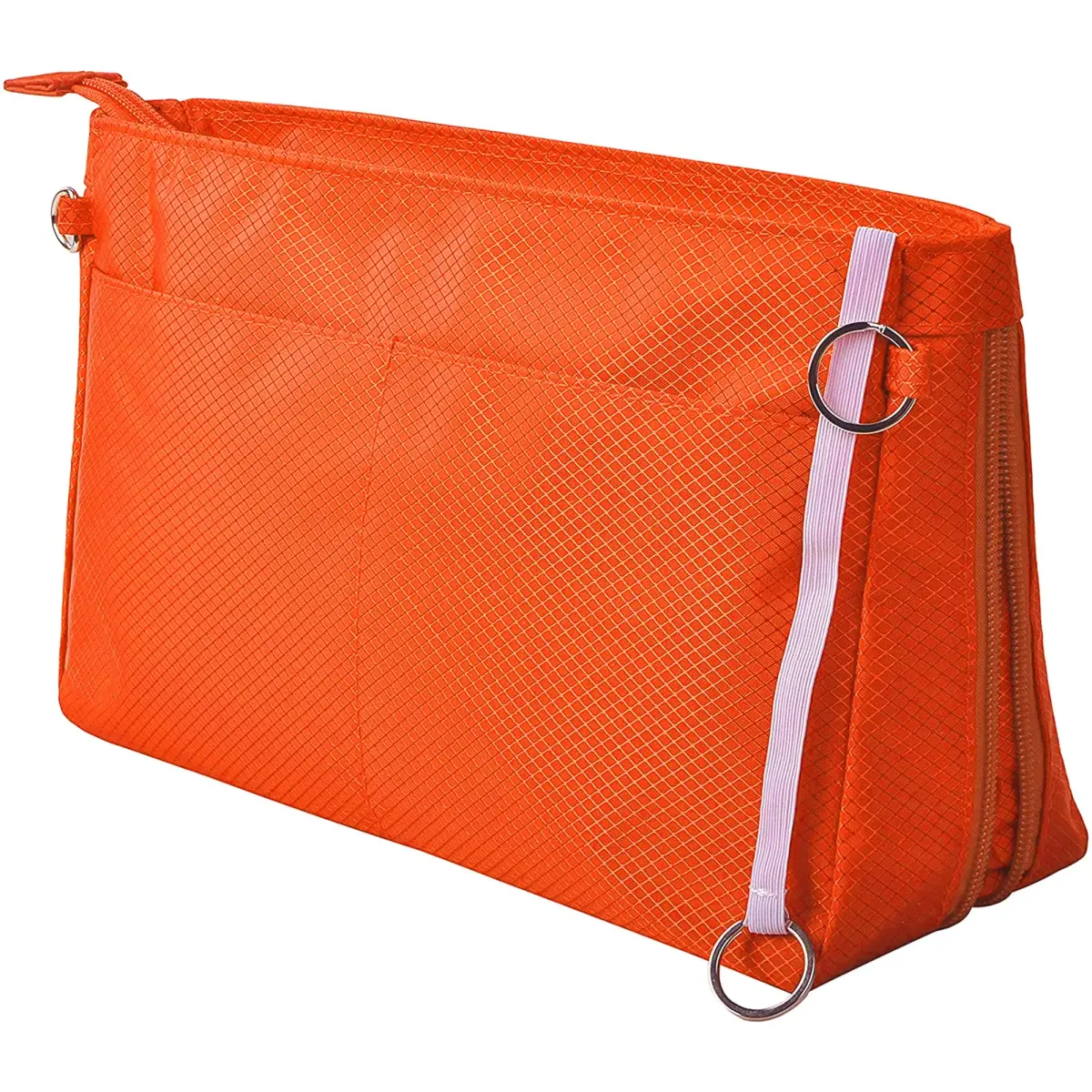 Vercord Expandable Nylon Handbag Purse Organizer Insert Liner Shaper Bag in Bag Orange Medium | Waterproof & Zippered Compartments - main product image