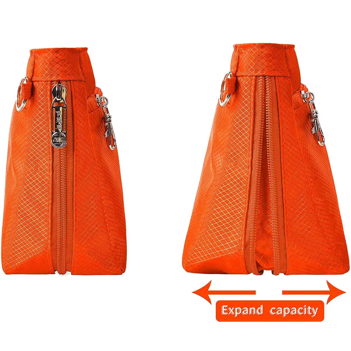 Vercord Expandable Nylon Handbag Purse Organizer Insert Liner Shaper Bag in Bag - Vibrant Orange, X-Large - view 4