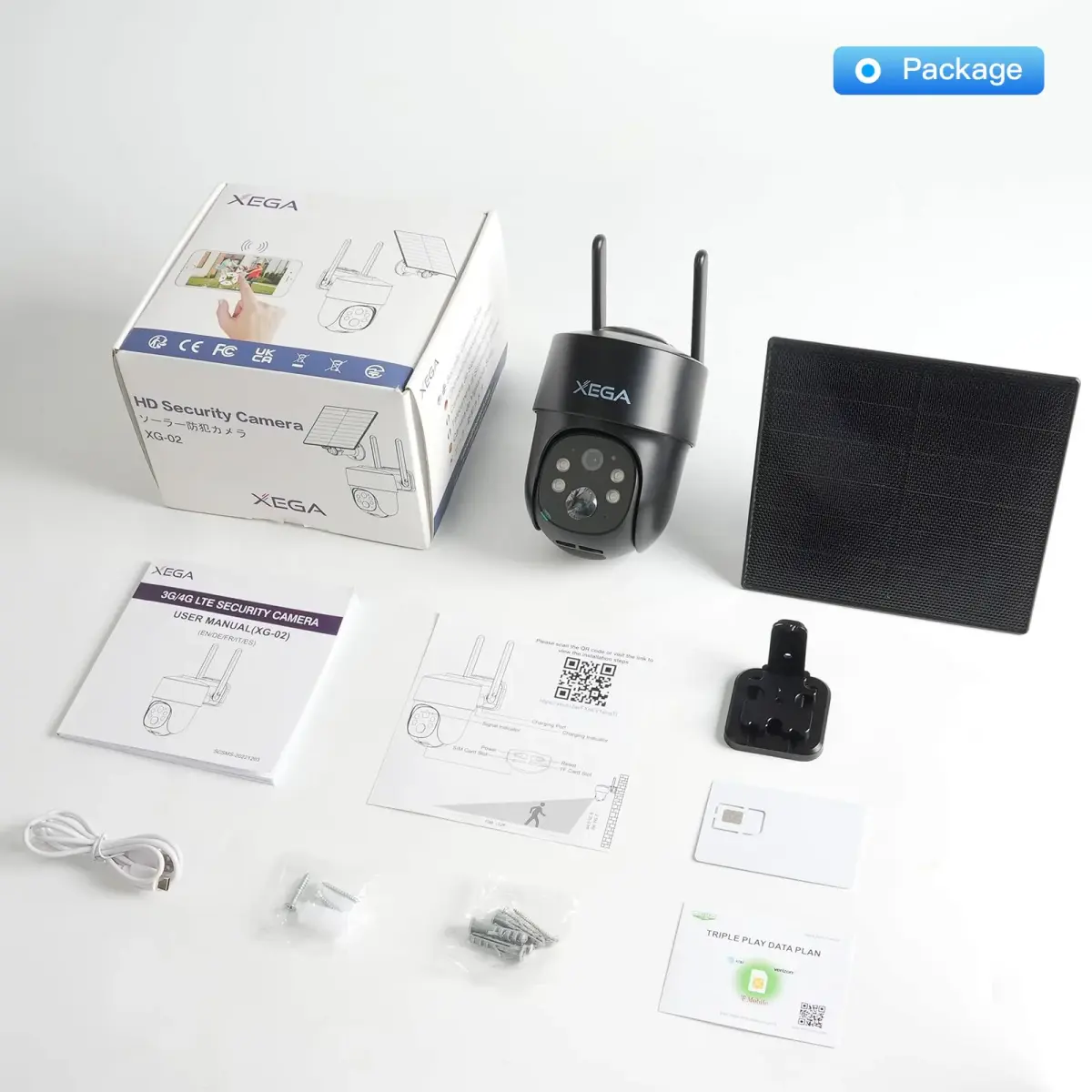Xega 4G LTE Solar Cellular Security Camera with SIM Card, 2K HD PTZ, 10m Cable | No WiFi Needed - view 7