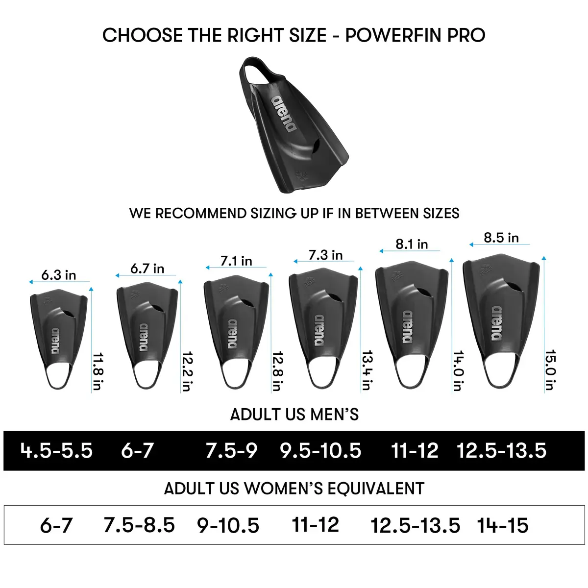Arena Powerfin Pro II Swim Training Fins Silicone Short Blade Pink Size 7.5-9 | Max Forward Thrust & Flexibility - view 6