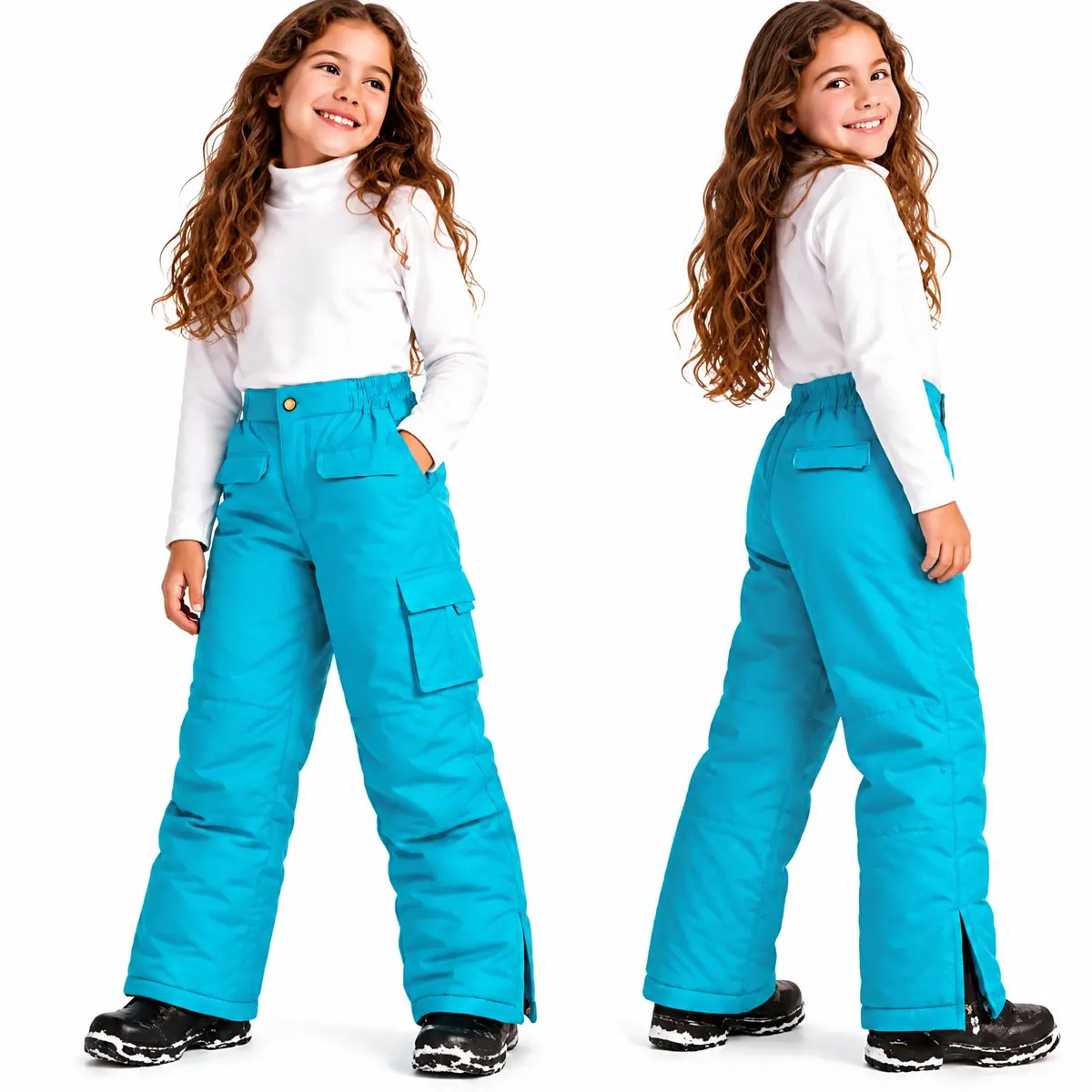 iXtreme Girls' Little Snowpant, Turquoise, 5/6 | Wind & Water Resistant, Insulated for Cold Weather - view 2