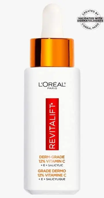 L'Oreal Paris Revitalift Derm Intensives Serum with 12% Vitamin C + E + Salicylic, 30ml | Brightening & Pore Refining - view 2