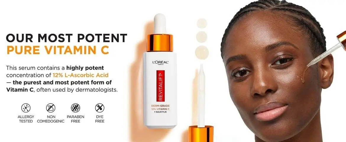 L'Oreal Paris Revitalift Derm Intensives Serum with 12% Vitamin C + E + Salicylic, 30ml | Brightening & Pore Refining - view 8
