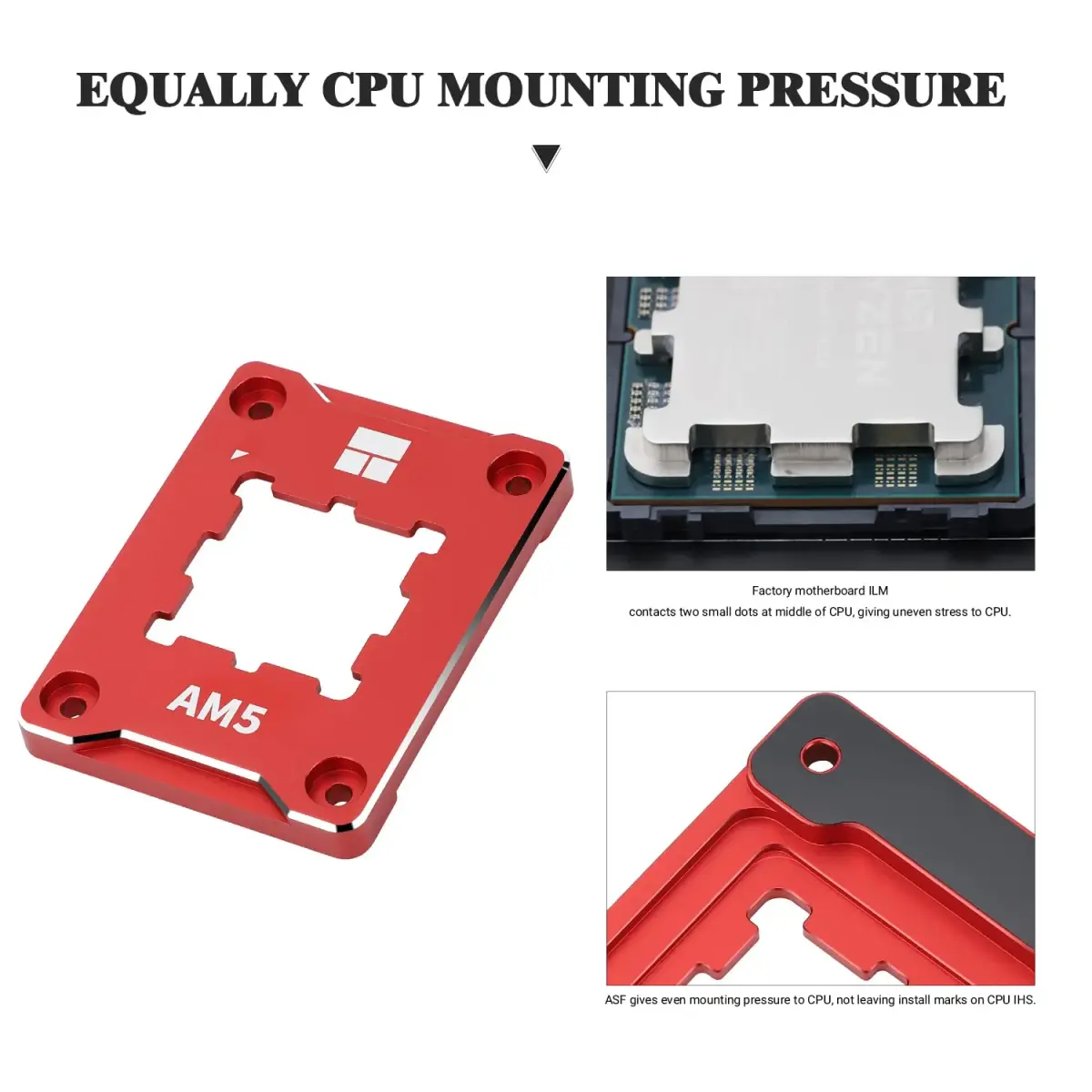 Thermalright ASF-RED AM5 CPU Holder Corrective Anti-Bending Fixing Frame 70mm (2.76in) | Protects AMD AM5 Processors - view 5