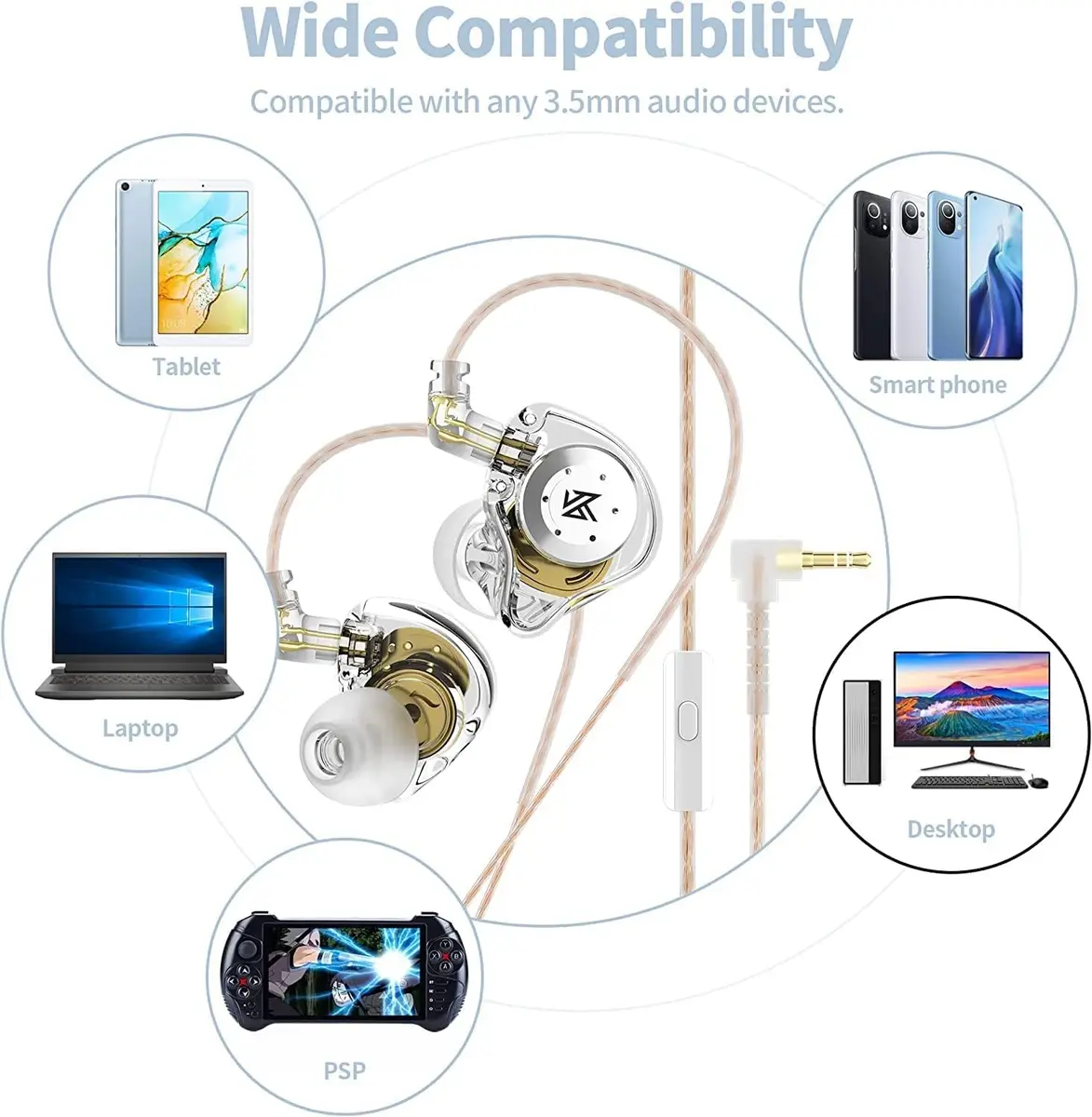EZ EAR KZ EDX PRO Wired Earbuds In Ear Monitor 10mm Deep Bass | HiFi Sound & Detachable Cable - view 5