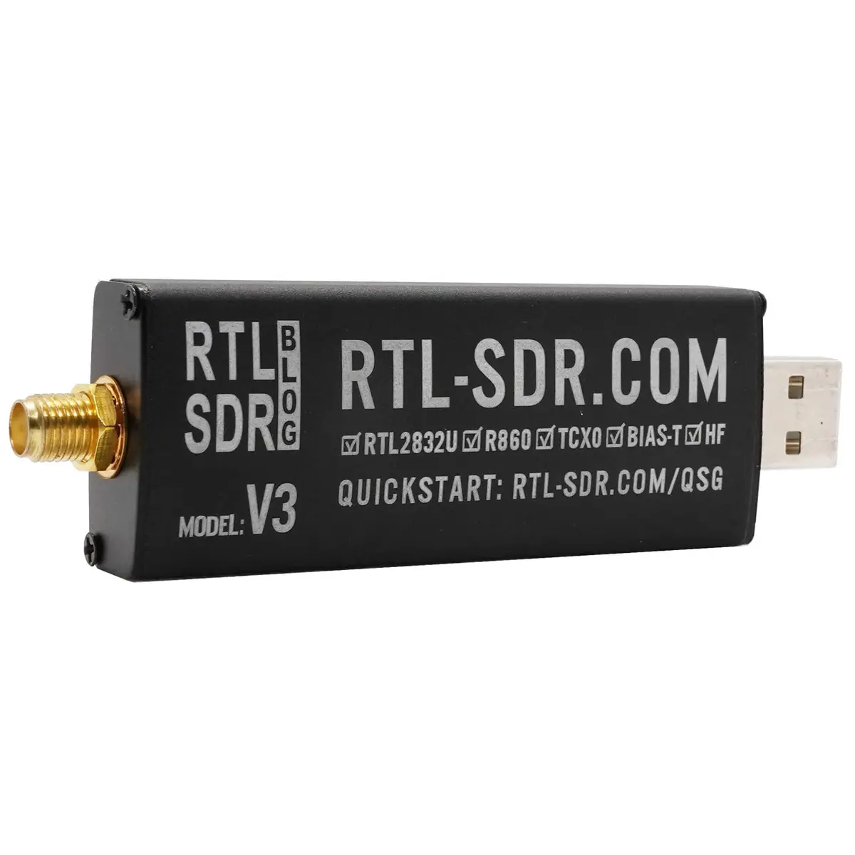 RTL-SDR Blog V3 Software Defined Radio Receiver with Dipole Antenna Kit | 500 kHz - 1.7 GHz Tuning Range - view 2