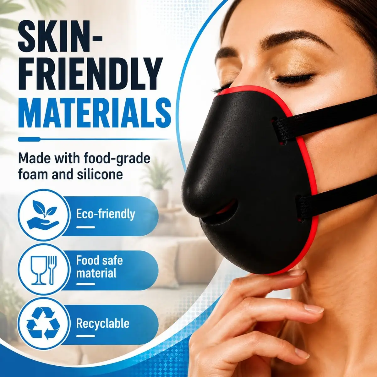 Tilcare Voice Dampener Mask for Singers, Stress Relief - Black, 30 Decibel Reduction | Practice Out Loud Without Disturbing Others - view 7