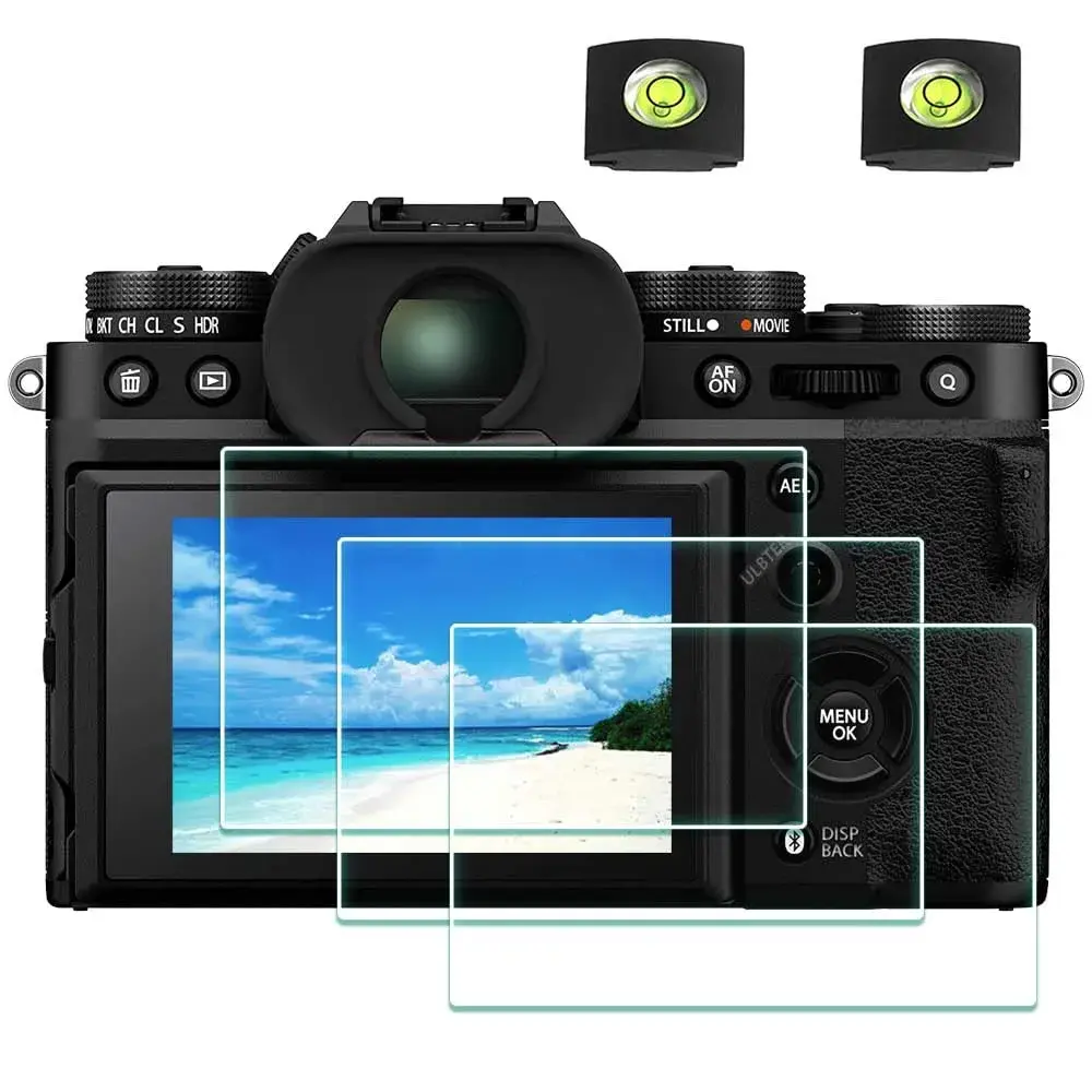 ULBTER 9H Tempered Glass Screen Protector & Hot Shoe Cover for Fujifilm X-T5 | 3-Pack, 0.3mm Thickness - main product image