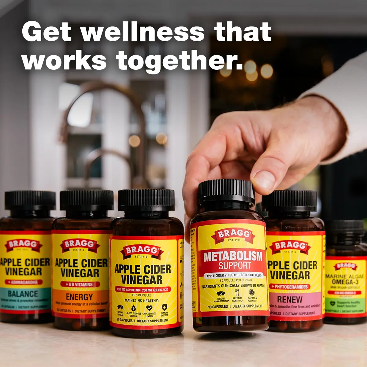 BRAGG Balance Apple Cider Vinegar Capsules with Ashwagandha - 90 Capsules | Supports Energy & Stress Relief - view 9