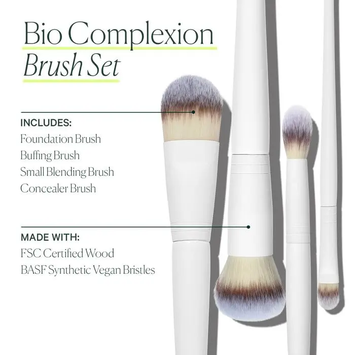 Well People Bio Complexion Brush Set | Vegan Cruelty-Free Makeup Brushes for All Face Products - view 3