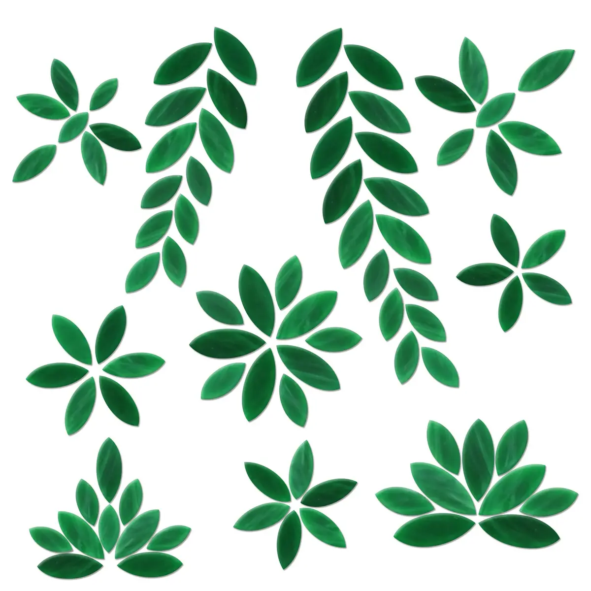 Yoption Petal Mosaic Tiles 100 Pieces | Hand-Cut Glass Flower Leaves for Art & Home Decor - main product image