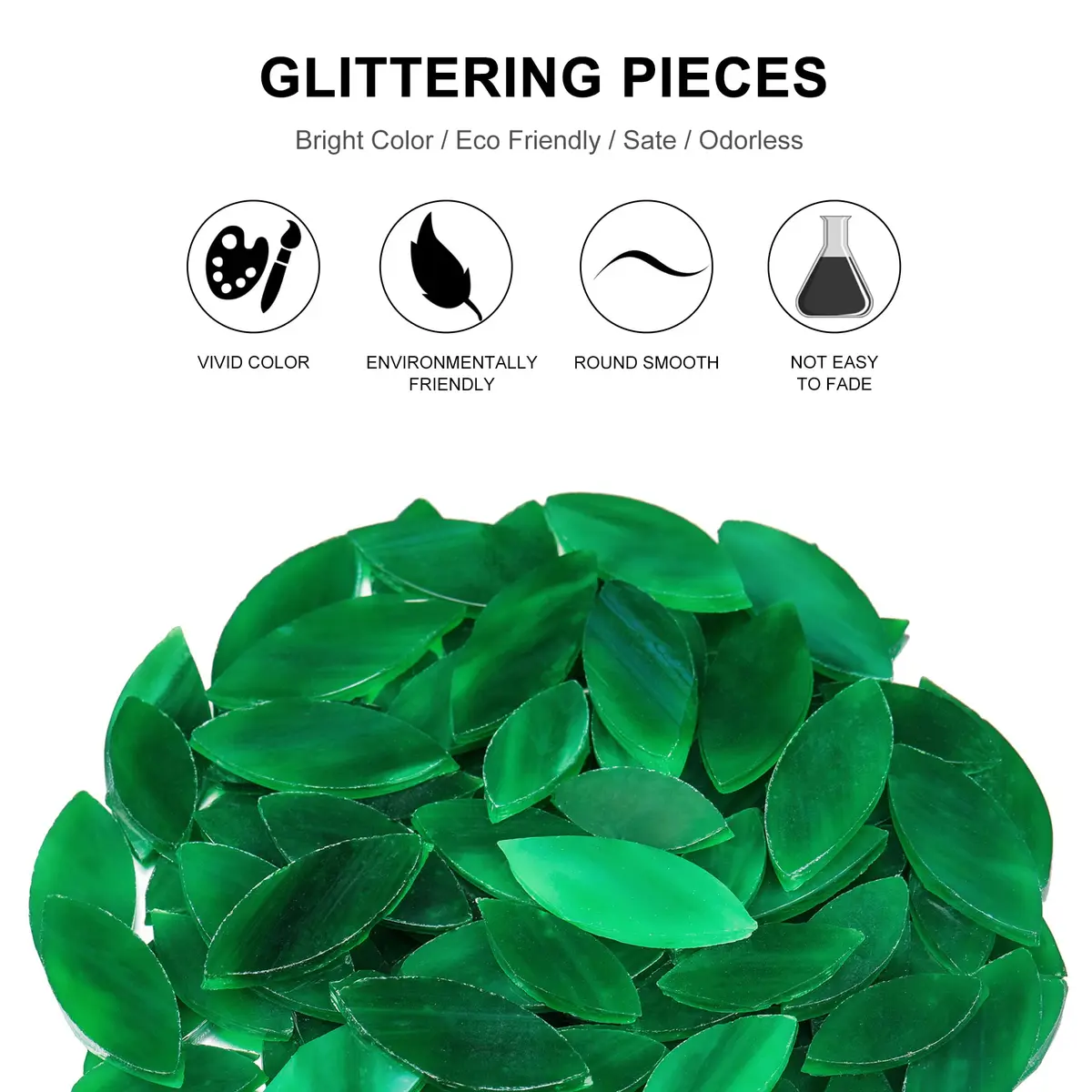 Yoption Petal Mosaic Tiles 100 Pieces | Hand-Cut Glass Flower Leaves for Art & Home Decor - view 2