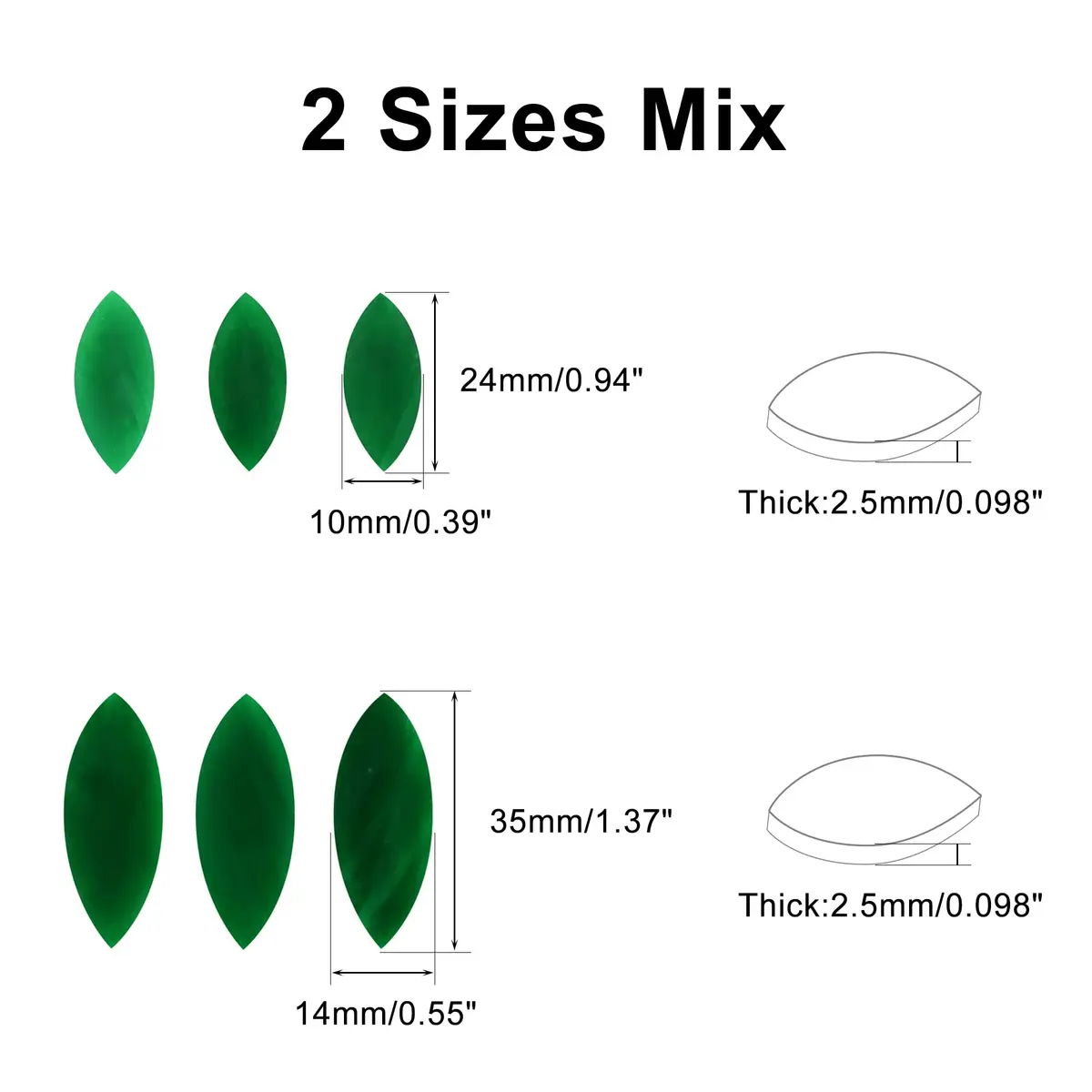 Yoption Petal Mosaic Tiles 100 Pieces | Hand-Cut Glass Flower Leaves for Art & Home Decor - view 4