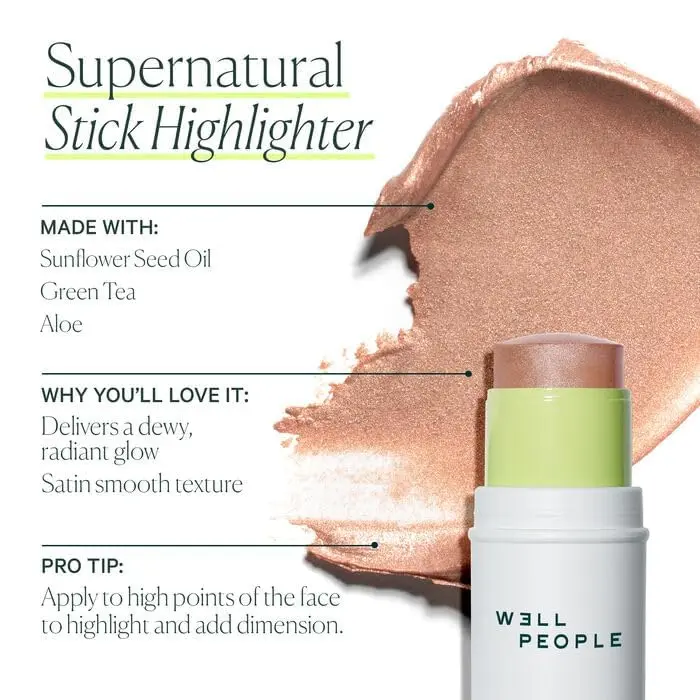 Well People Supernatural Stick Highlighter, Rose Glow | Hydrating, Multi-Use Glow Stick for All Skin Tones - view 5