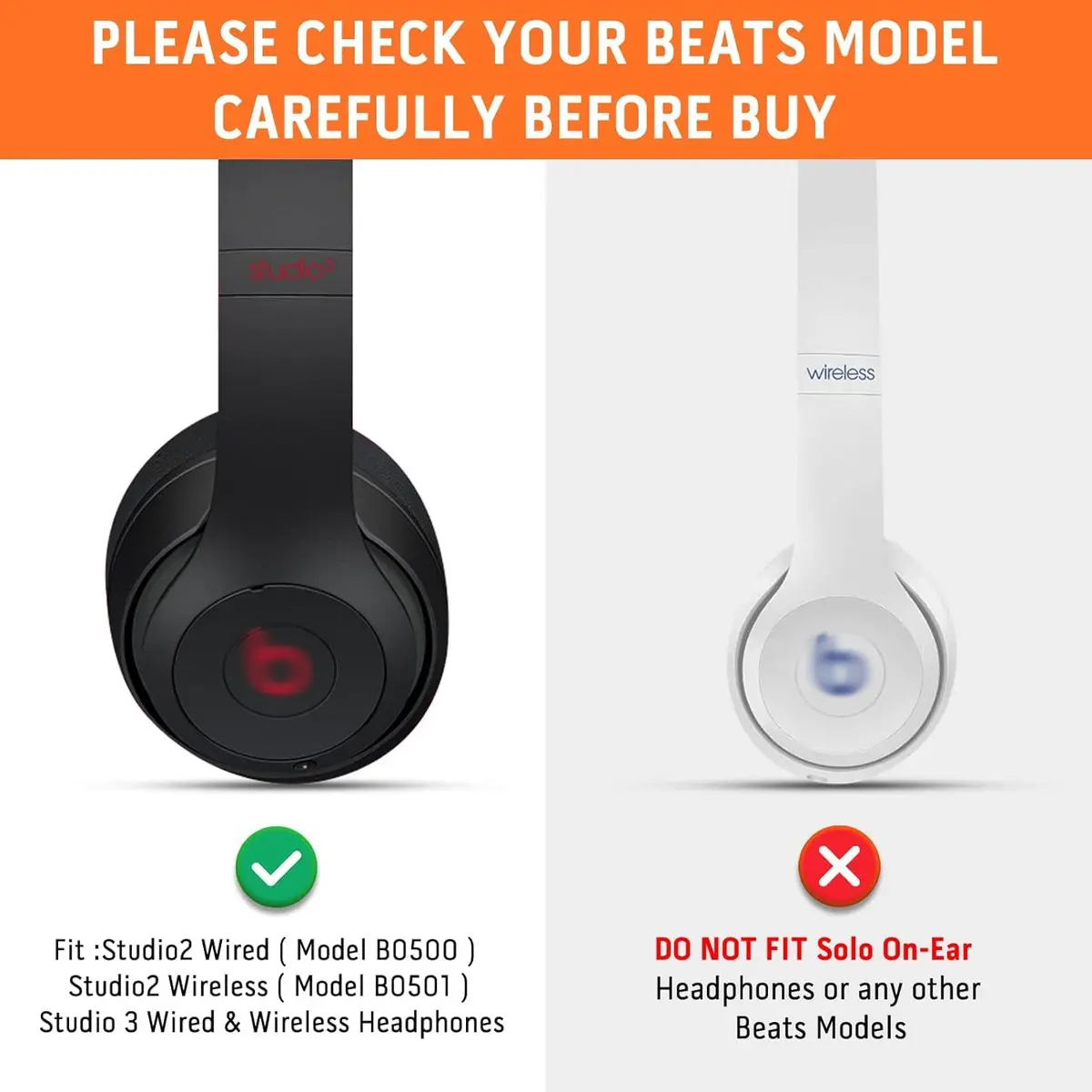 GEVO Replacement Ear Pads for Beats Studio 3 | Thicker Memory Foam, Titanium Grey, Easy Fit - view 2