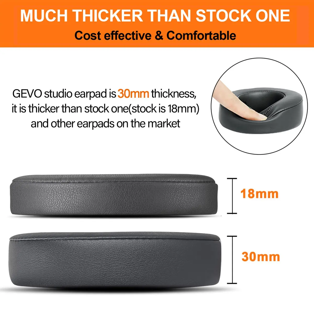 GEVO Replacement Ear Pads for Beats Studio 3 | Thicker Memory Foam, Titanium Grey, Easy Fit - view 3