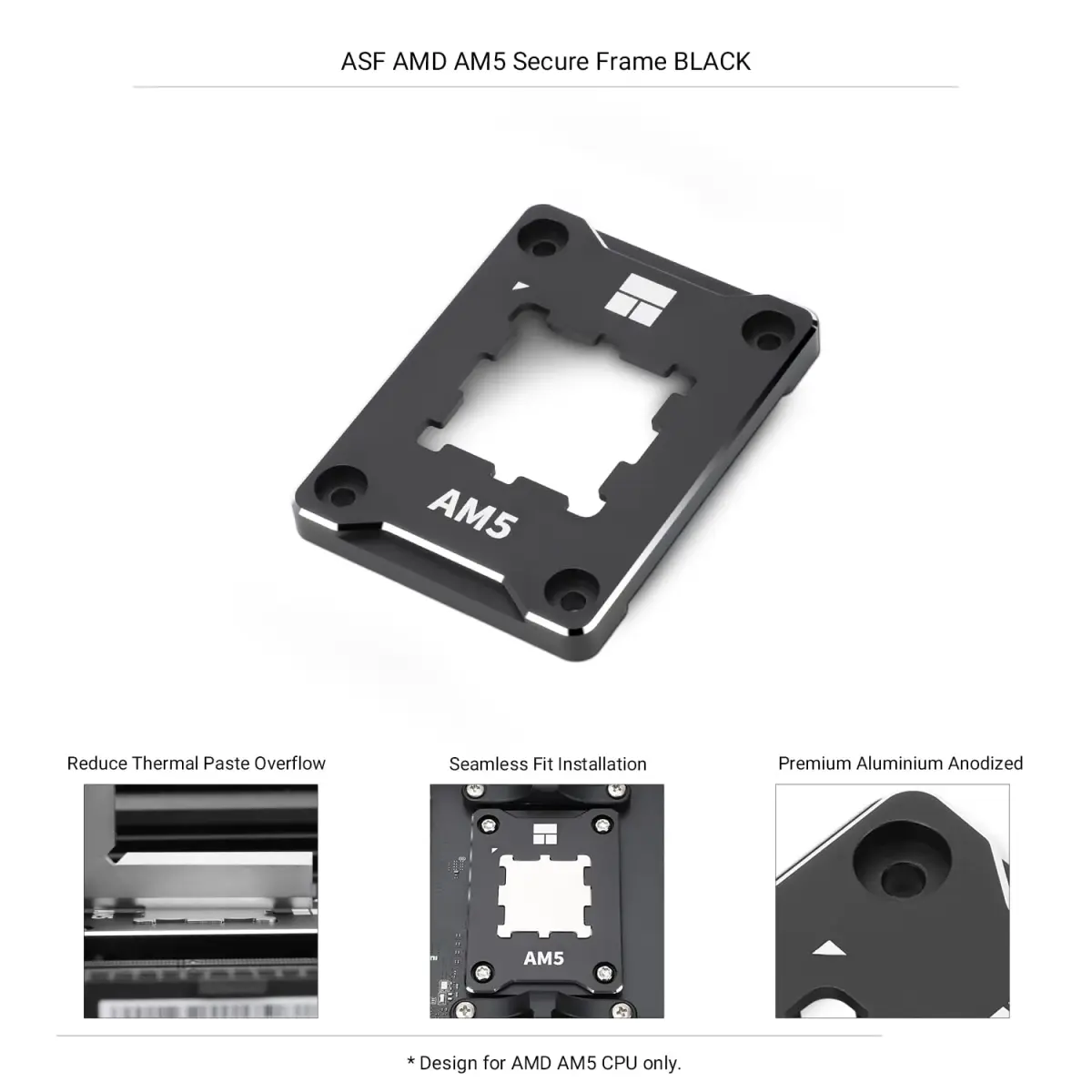Thermalright ASF-Black AM5 CPU Holder 6mm Thickness | Corrective Anti-Bending Fixing Frame - view 3