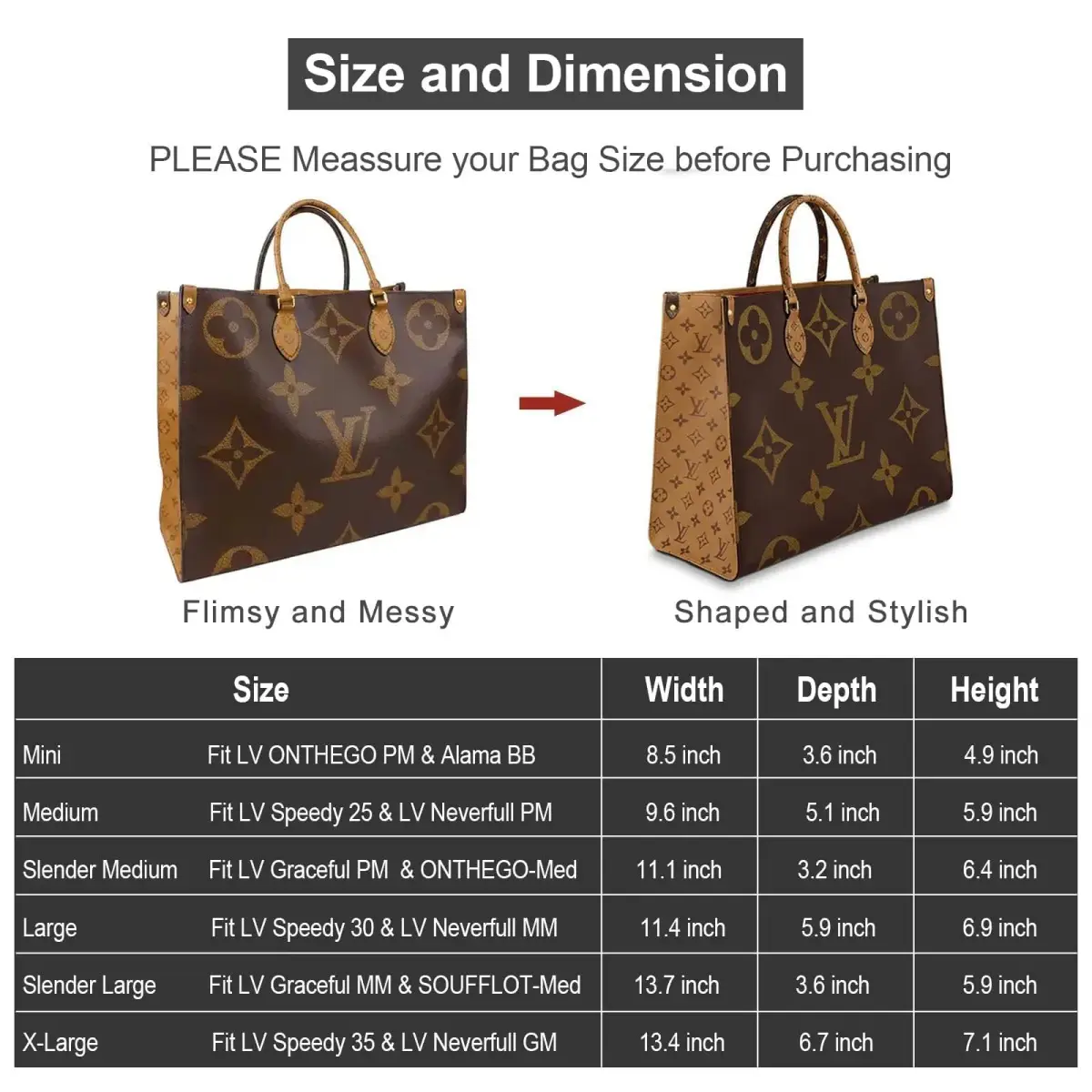 OMYSTYLE Beige Mini Felt Organizer Insert | Lightweight Tote Bag Organizer with 13 Pockets for Handbags - view 5