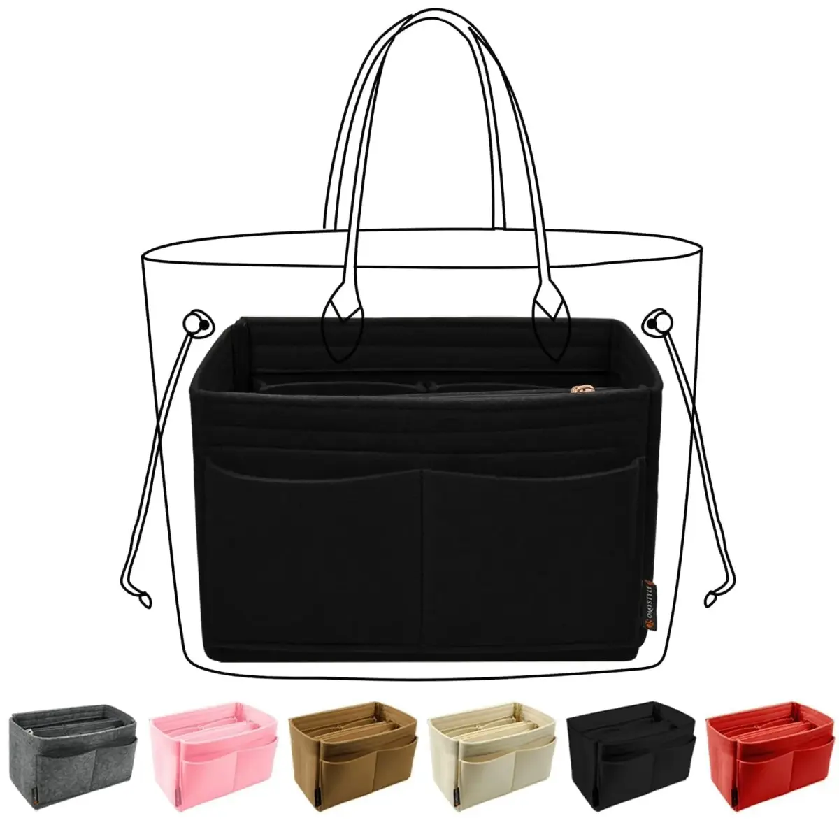 OMYSTYLE Black Mini Organizer Insert | Keeps Handbags Tidy & Organized - main product image