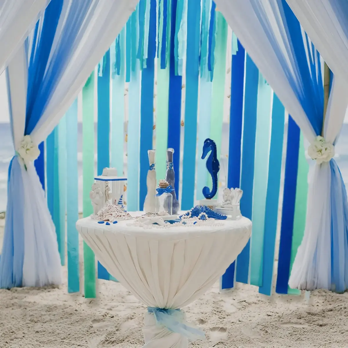 Captain Decor Blue Crepe Paper Streamers | 6 Rolls, 492ft Total Length - view 6