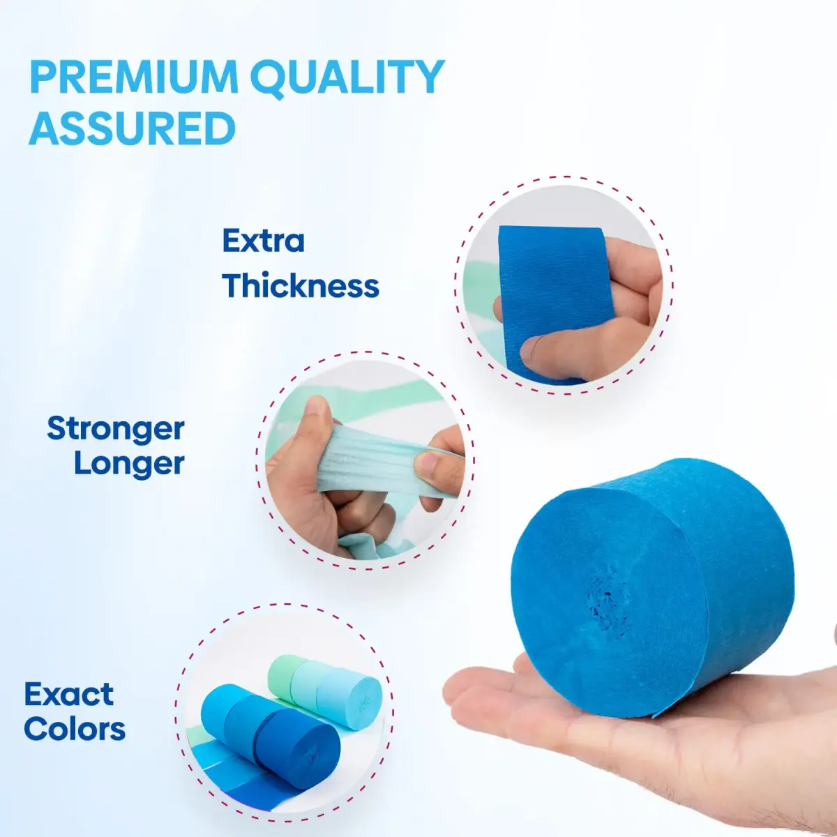 Captain Decor Blue Crepe Paper Streamers | 6 Rolls, 492ft Total Length - view 4