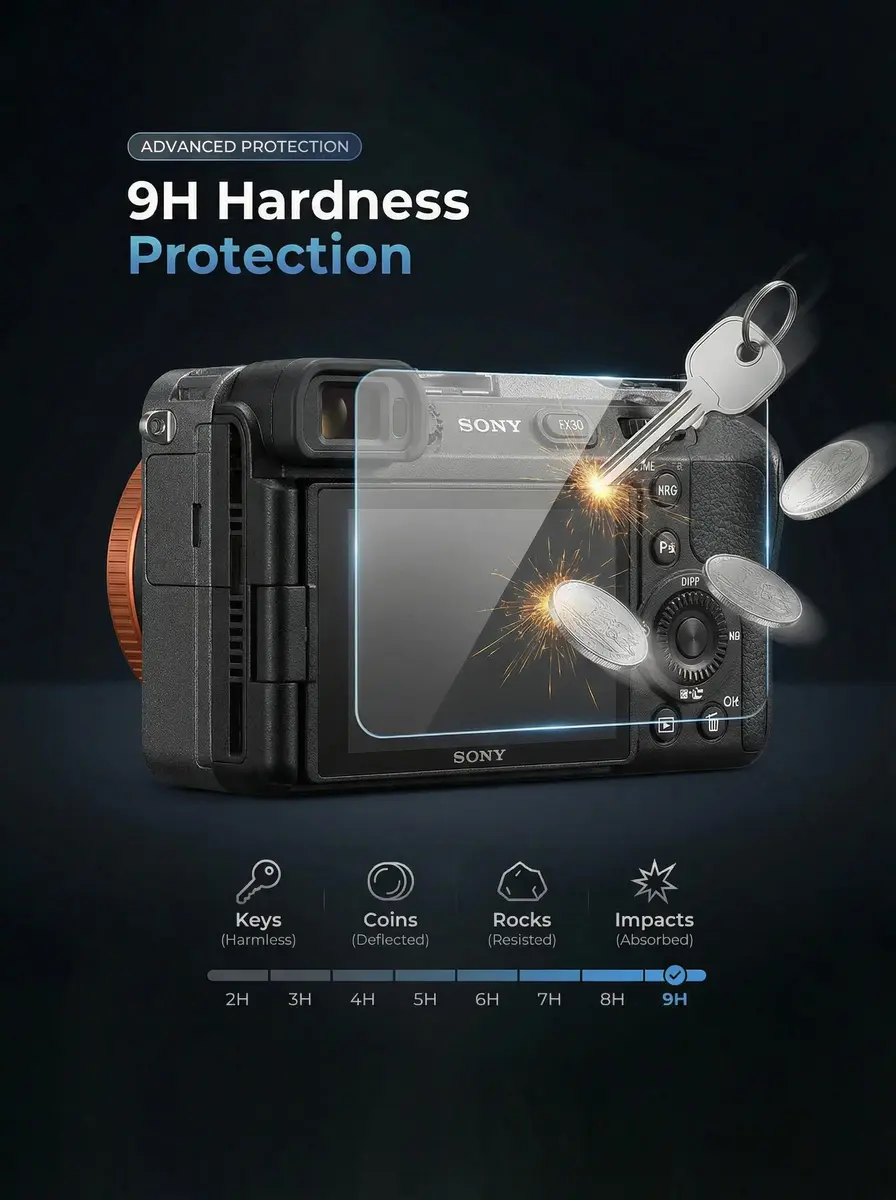 iDaPro Tempered Glass Screen Protector for Sony Alpha FX30 Camera LCD | 3-Pack, 9H Hardness, Anti-Scratch, Bubble-Free - view 2