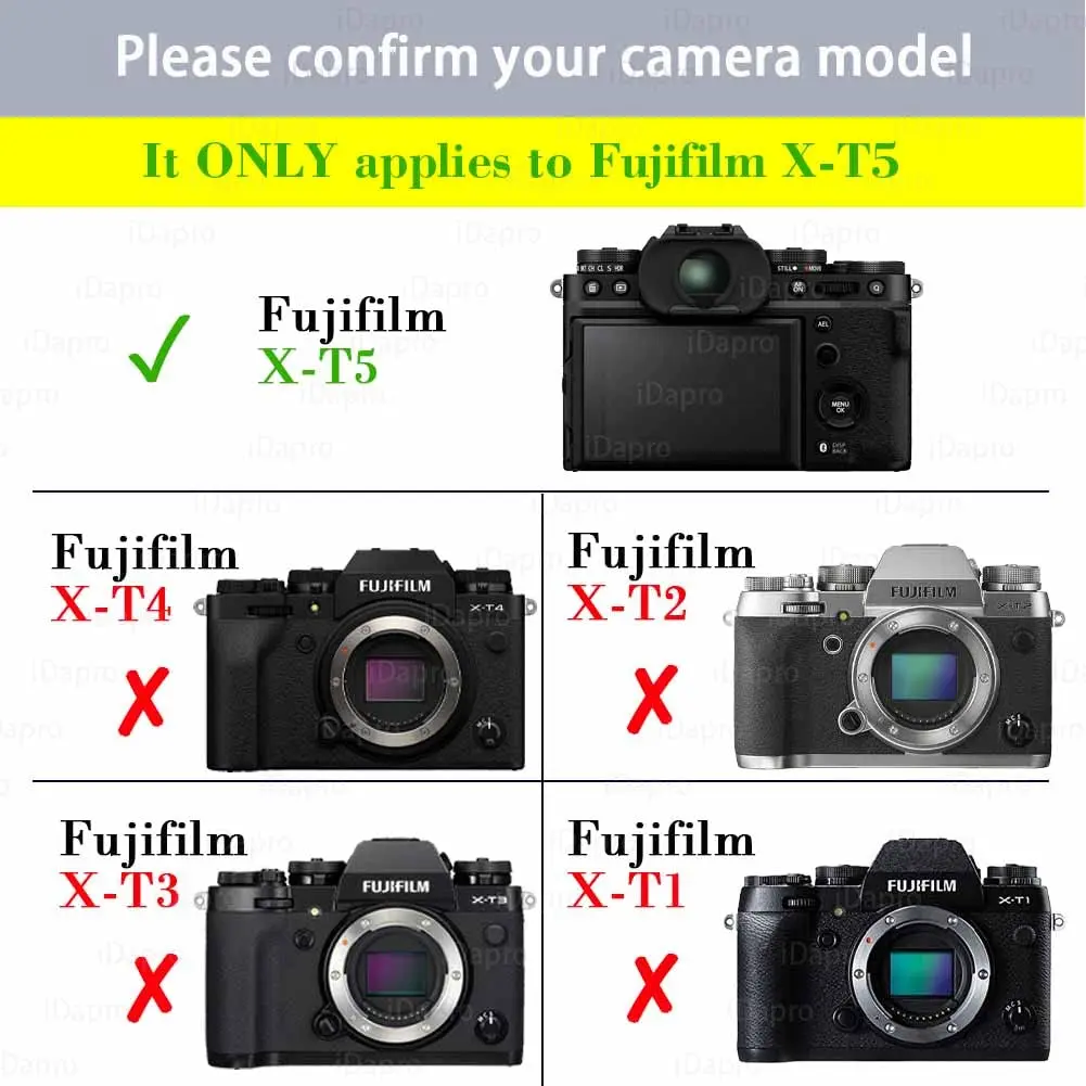 iDaPro Screen Protector for Fujifilm X-T5 9H Tempered Glass | Ultra Clear, Scratch-Resistant, 3 Pack + Wrist Strap - view 2