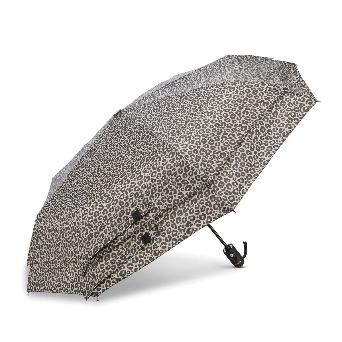 Samsonite Windguard Auto Open/Close Umbrella Grey/Black Cheetah 11.6" (29.7cm) | Teflon Coated Polyester Canopy - main product image