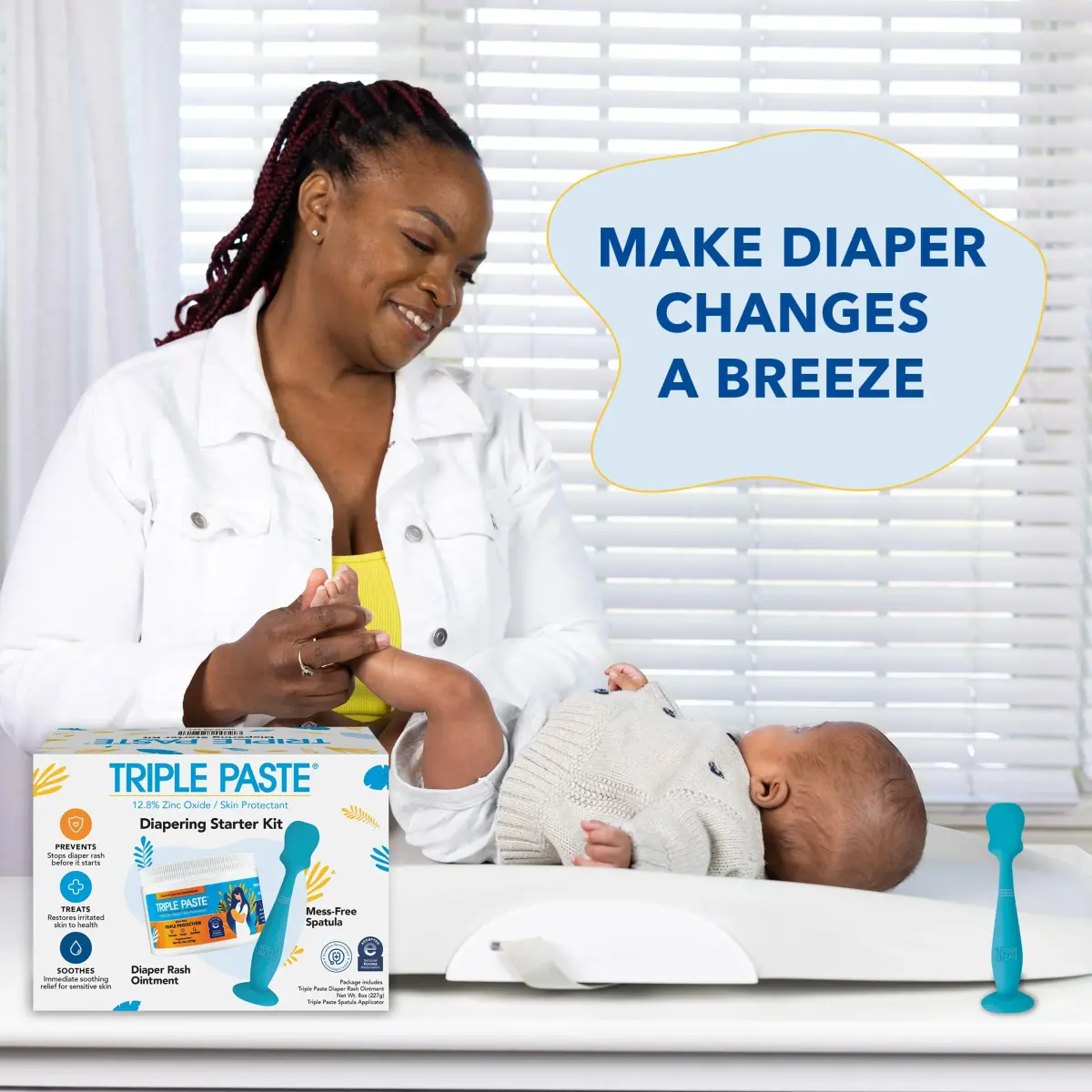 Triple Paste Diaper Rash Cream & Baby Spatula Bundle, 227 g (8 oz) | Pediatrician-Recommended Skin Protectant - view 6