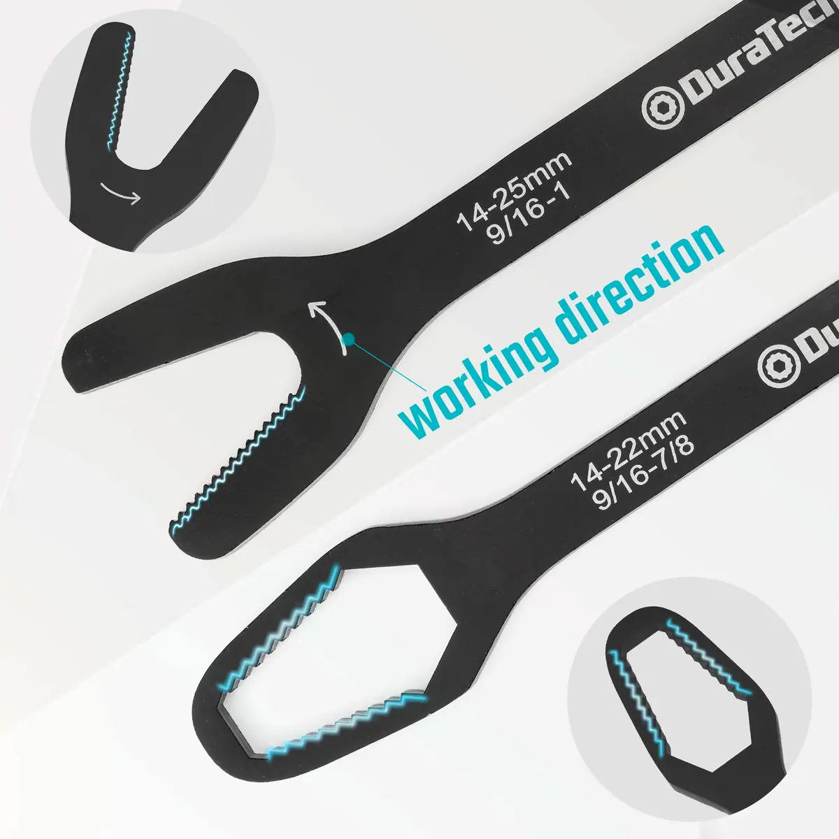 DURATECH Universal Wrench Set, SAE & Metric, 38 Sizes, 12 in Long | Corrosion-Resistant Carbon Steel - view 3