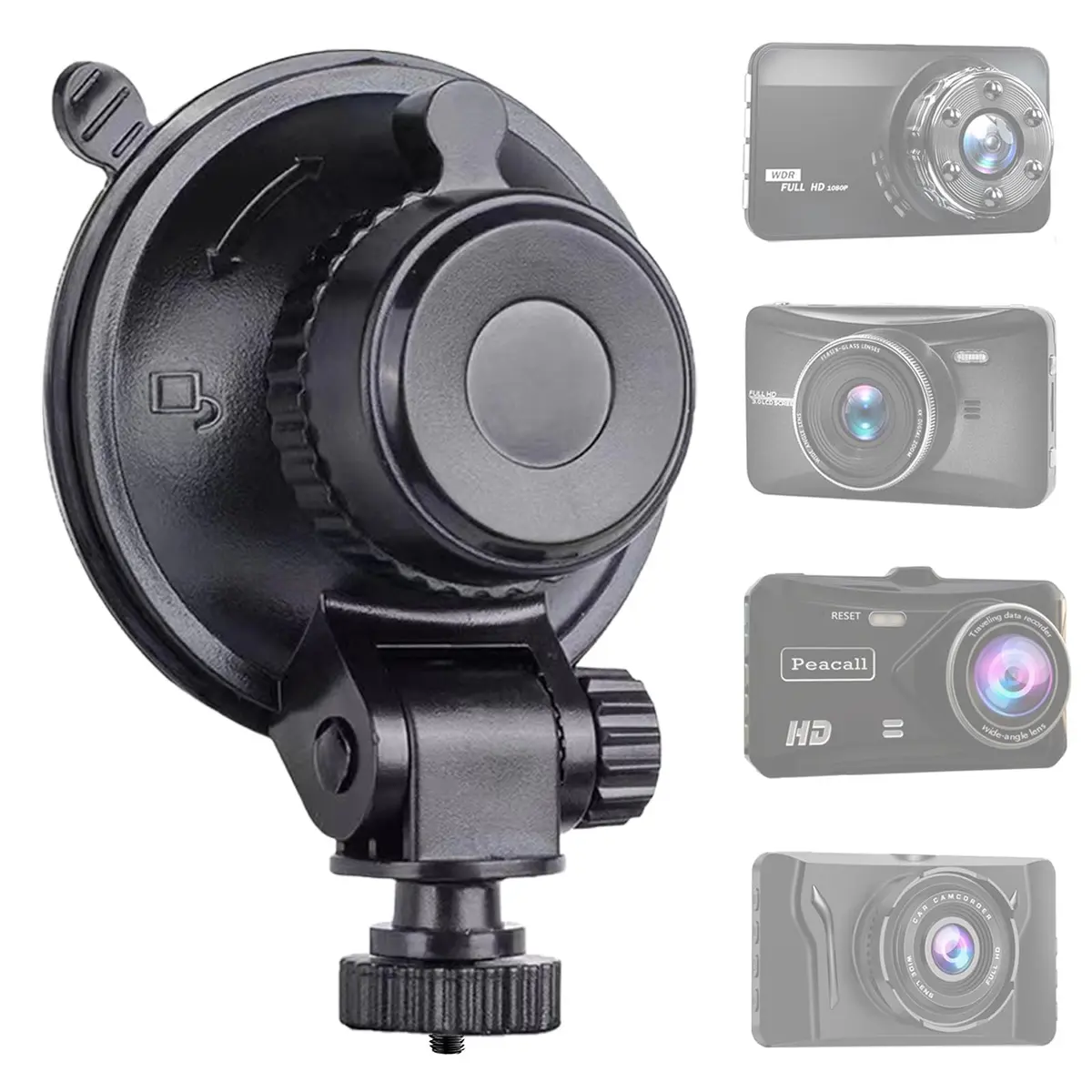 Sportway S501 Dash Cam Suction Mount Holder with Joint | 5.3cm Diameter, 5kg Load Capacity - main product image