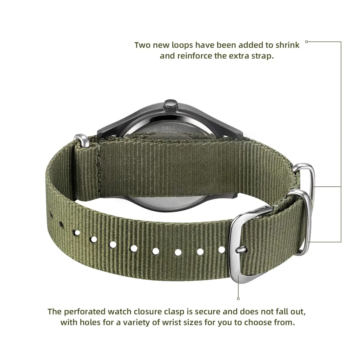 BOSHIYA Men's Tactical Field Quartz Watch 40mm Calendar | Japanese Movement, Water Resistant - view 6