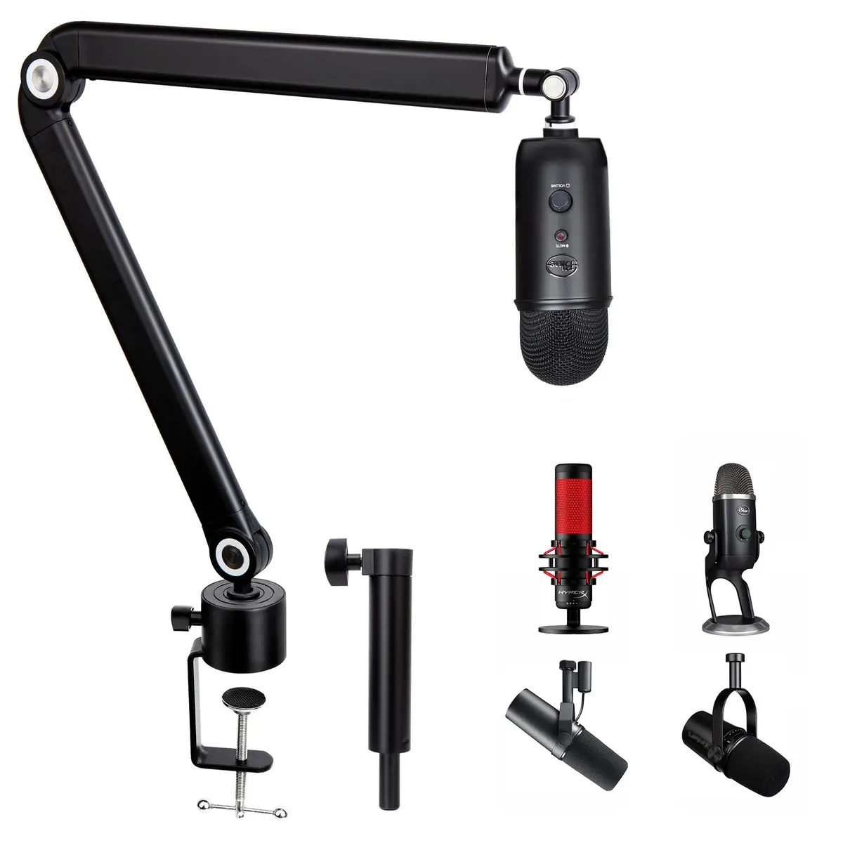 SUNMON Microphone Boom Arm for Blue Yeti | Adjustable Height, Heavy-Duty Metal Support (70-120c) - main product image