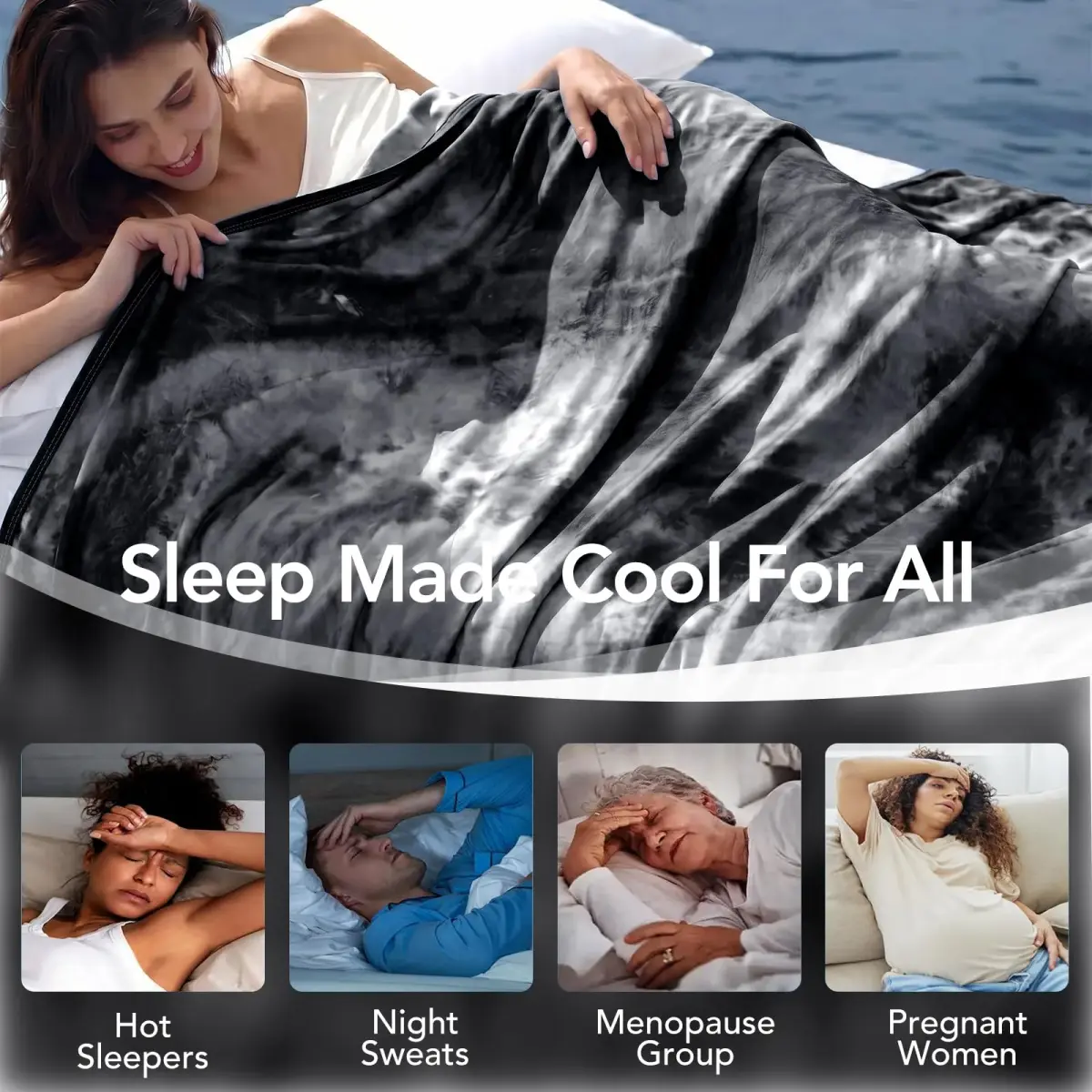Topcee Cooling Blanket Queen Size 213cm x 224cm (80"x88") | Breathable & Lightweight for Hot Sleepers - view 4