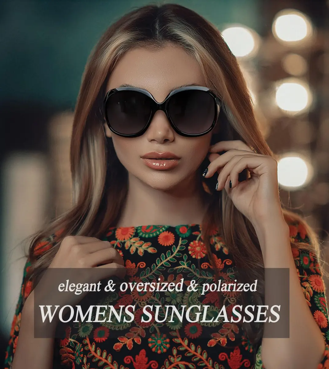 Joopin Oversized Butterfly Sunglasses for Women - D06 Black + Gradient Green Polarized UV400 - view 2