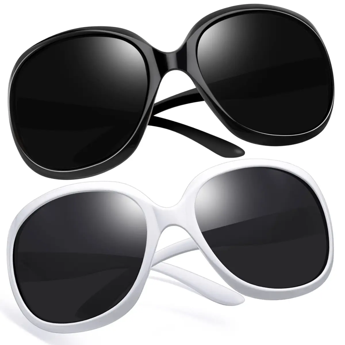Joopin Oversized Butterfly Sunglasses for Women - D03 Black & White/Black Frame, Polarized UV400 - main product image