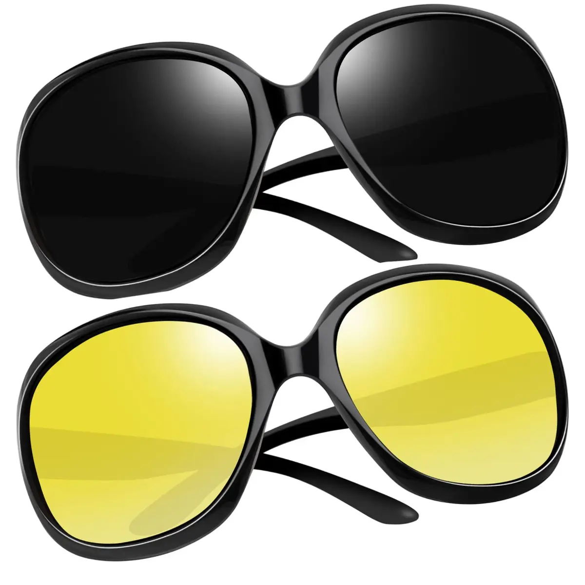 Joopin D05-Black Oversized Butterfly Sunglasses for Women | Black/Yellow Polarized UV400 Protection - main product image