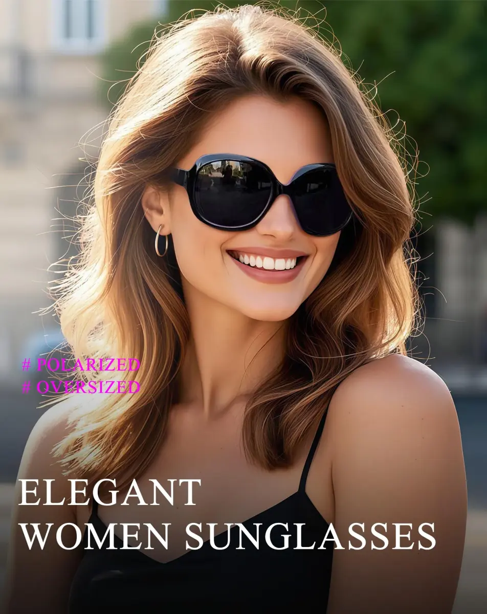 Joopin Oversized Butterfly Sunglasses for Women - Black + Black Purple Lens, Polarized UV400 - view 3