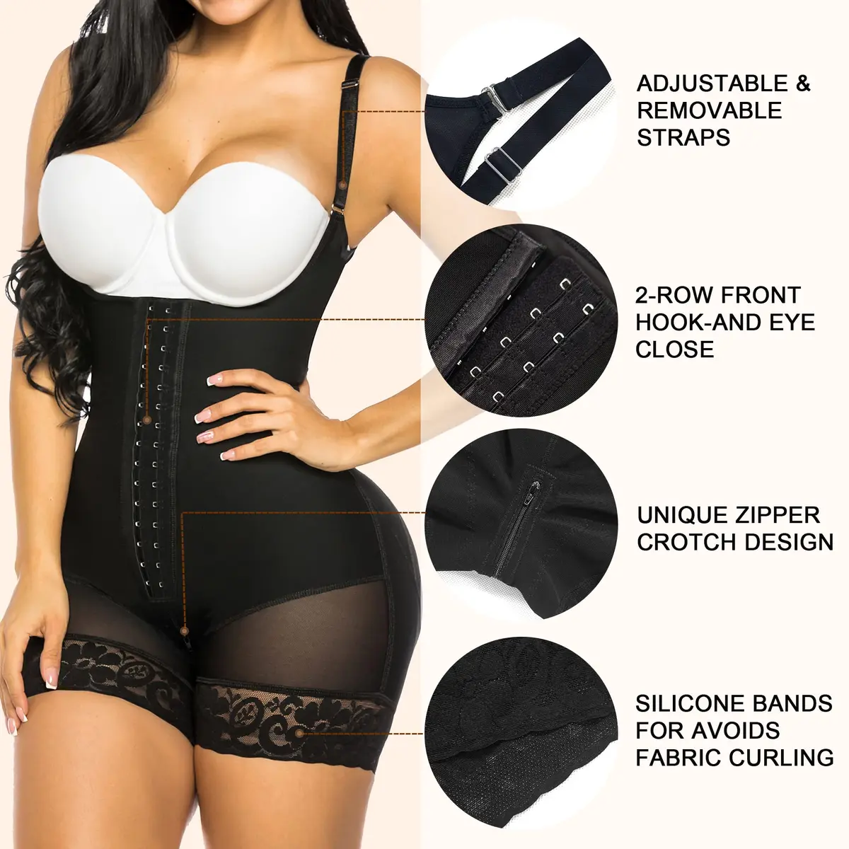 YIANNA Fajas Colombianas Shapewear for Women Tummy Control Body Shaper | Postpartum & Post Surgery Compression Garment - view 4