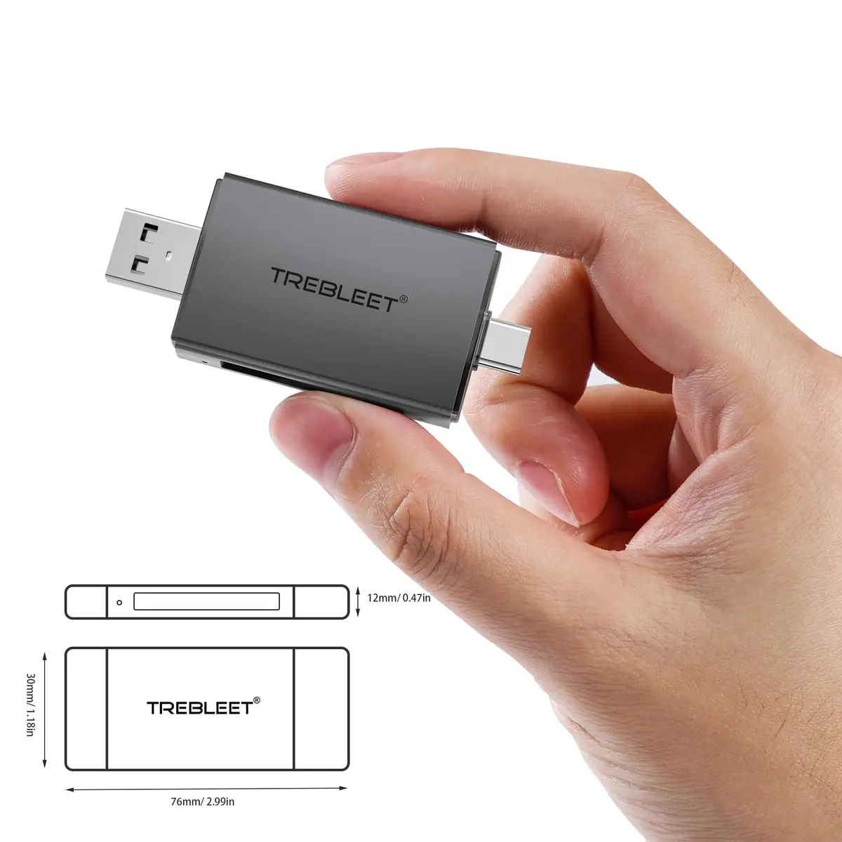 TREBLEET CFexpress Type B Card Reader USB 3.2 10Gbps Up to 900MB/s | High-Speed OTG Adapter for Cameras & Devices - view 2