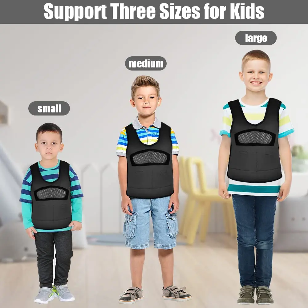 oboist Kids Weighted Vest with 6 Removable Weights, Large (Ages 10+) - Black | Sensory Compression for Calmness - view 6