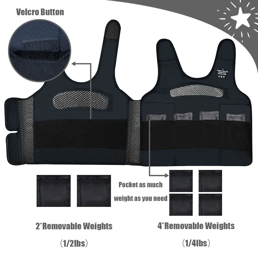 oboist Kids Weighted Vest with 6 Removable Weights, Large (Ages 10+) - Black | Sensory Compression for Calmness - view 2