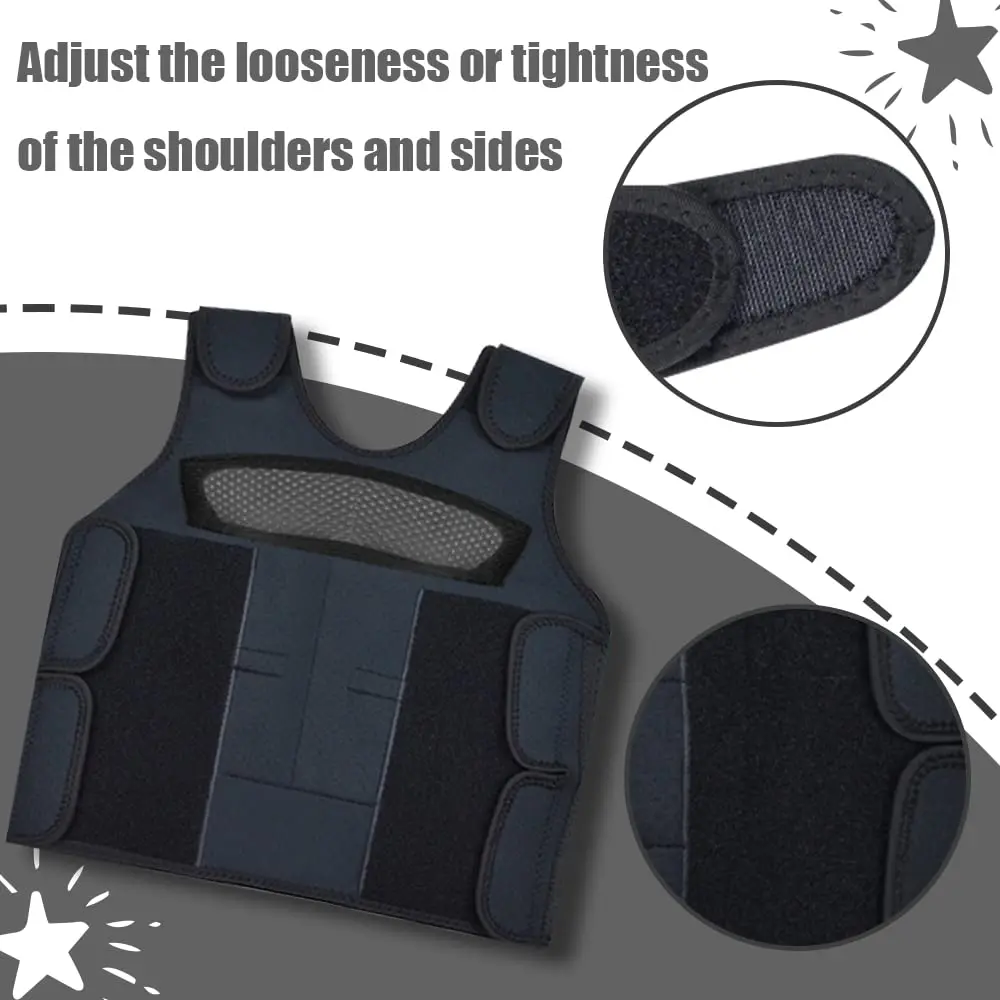 oboist Kids Weighted Vest with 6 Removable Weights, Large (Ages 10+) - Black | Sensory Compression for Calmness - view 3