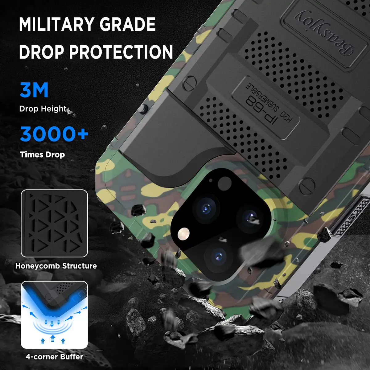 Beasyjoy Waterproof Case for iPhone 14 Pro 6.1" | Heavy Duty Shockproof Armor - view 3